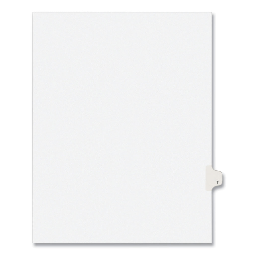 Preprinted Legal Exhibit Side Tab Index Dividers, Avery Style, 26-Tab, T, 11 x 8.5, White, 25/Pack, (1420) - 