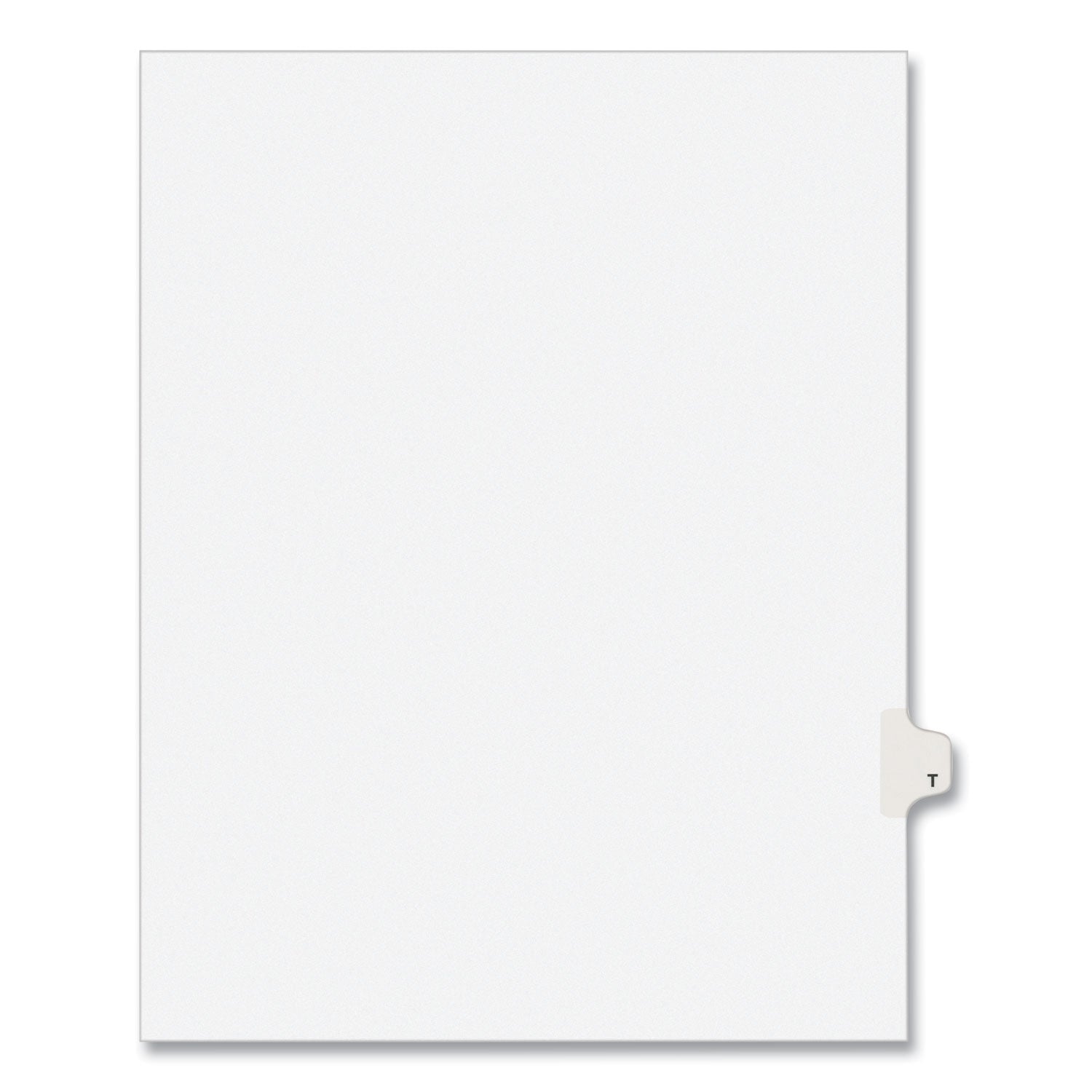 Preprinted Legal Exhibit Side Tab Index Dividers, Avery Style, 26-Tab, T, 11 x 8.5, White, 25/Pack, (1420) - 