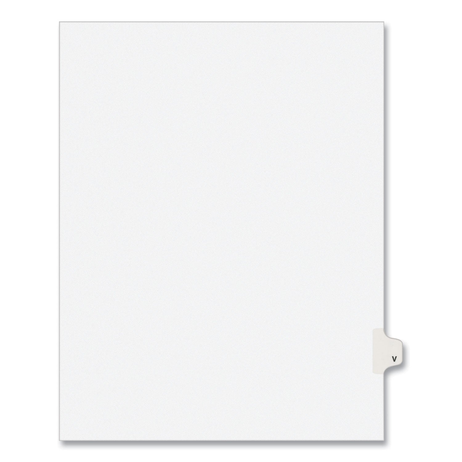 Preprinted Legal Exhibit Side Tab Index Dividers, Avery Style, 26-Tab, V, 11 x 8.5, White, 25/Pack, (1422) - 