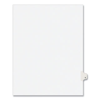 Preprinted Legal Exhibit Side Tab Index Dividers, Avery Style, 26-Tab, V, 11 x 8.5, White, 25/Pack, (1422)