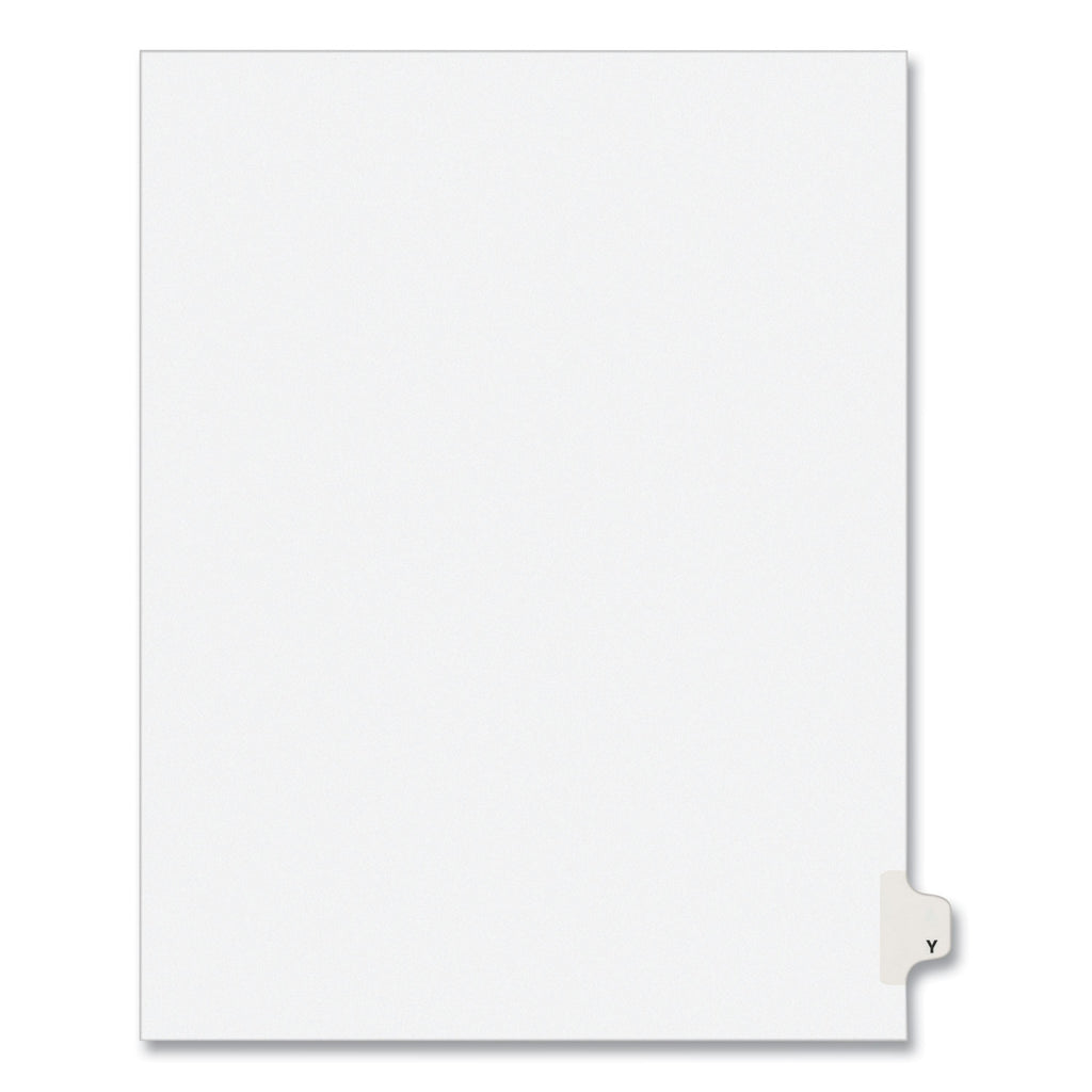 Preprinted Legal Exhibit Side Tab Index Dividers, Avery Style, 26-Tab, Y, 11 x 8.5, White, 25/Pack, (1425)