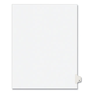 Preprinted Legal Exhibit Side Tab Index Dividers, Avery Style, 26-Tab, Y, 11 x 8.5, White, 25/Pack, (1425)