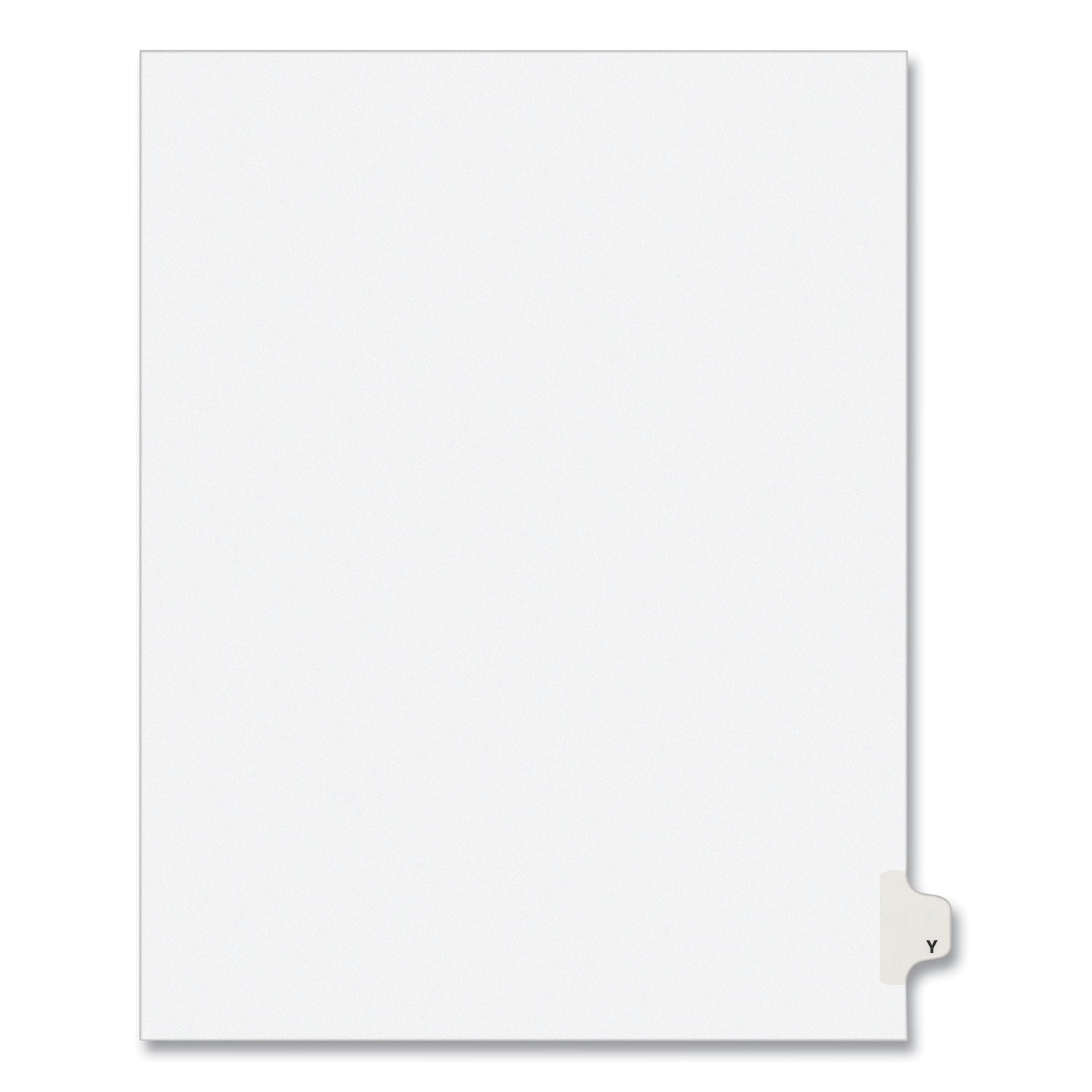 Preprinted Legal Exhibit Side Tab Index Dividers, Avery Style, 26-Tab, Y, 11 x 8.5, White, 25/Pack, (1425) - 