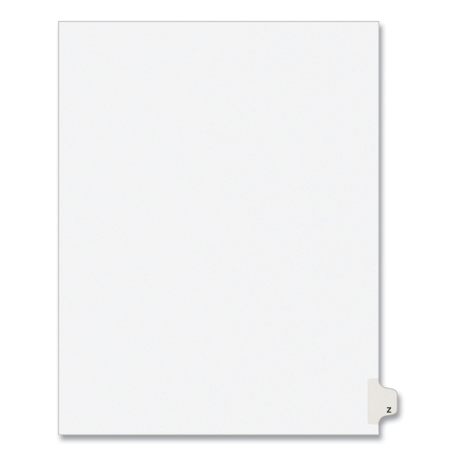 Preprinted Legal Exhibit Side Tab Index Dividers, Avery Style, 26-Tab, Z, 11 x 8.5, White, 25/Pack, (1426) - 