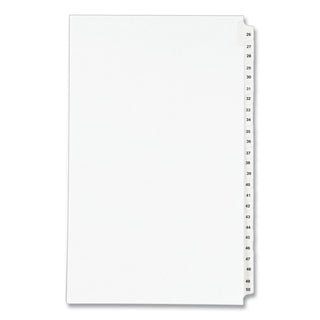 Preprinted Legal Exhibit Side Tab Index Dividers, Avery Style, 25-Tab, 26 to 50, 14 x 8.5, White, 1 Set, (1431)