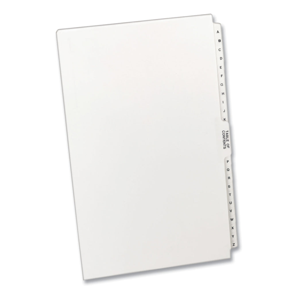 Preprinted Legal Exhibit Side Tab Index Dividers, Avery Style, 27-Tab, A to Z, 14 x 8.5, White, 1 Set - 