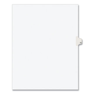 Preprinted Legal Exhibit Side Tab Index Dividers, Avery Style, 10-Tab, 11, 11 x 8.5, White, 25/Pack