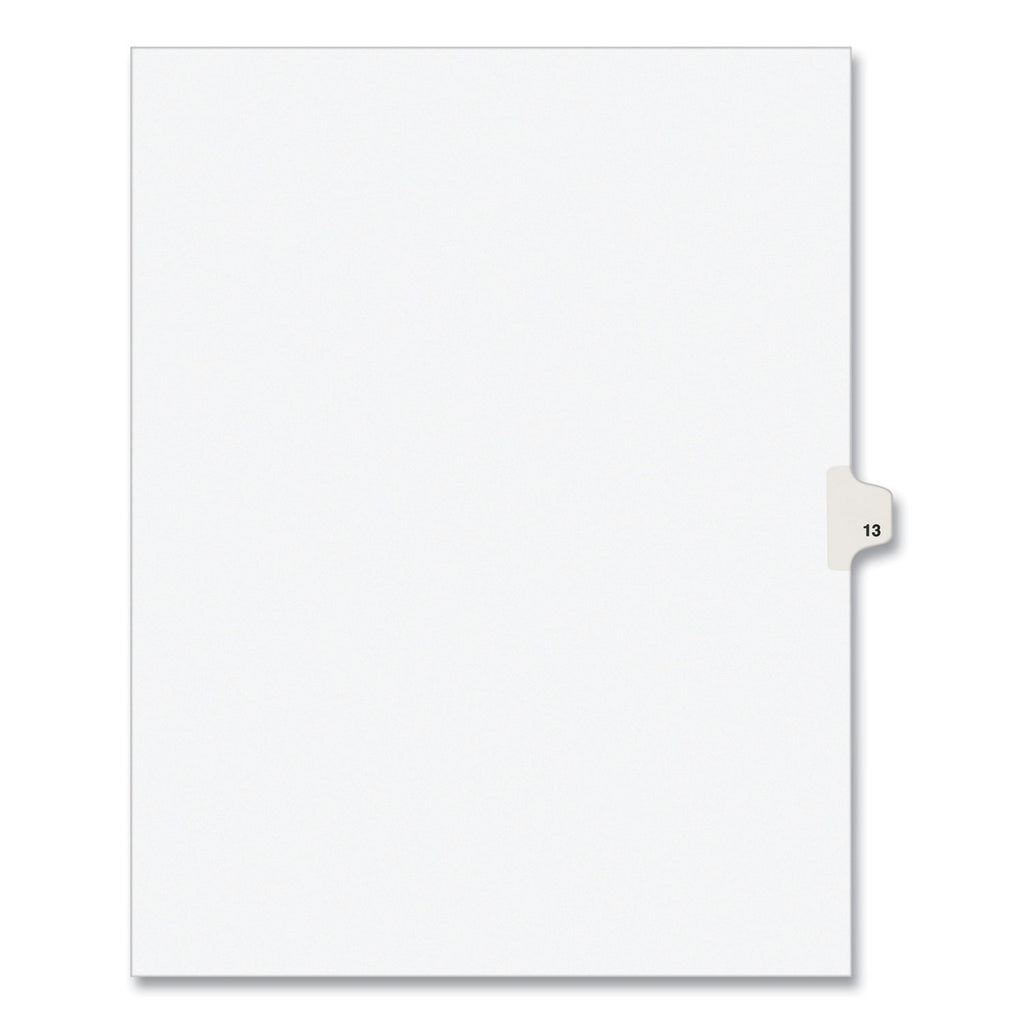 Preprinted Legal Exhibit Side Tab Index Dividers, Avery Style, 10-Tab, 13, 11 x 8.5, White, 25/Pack