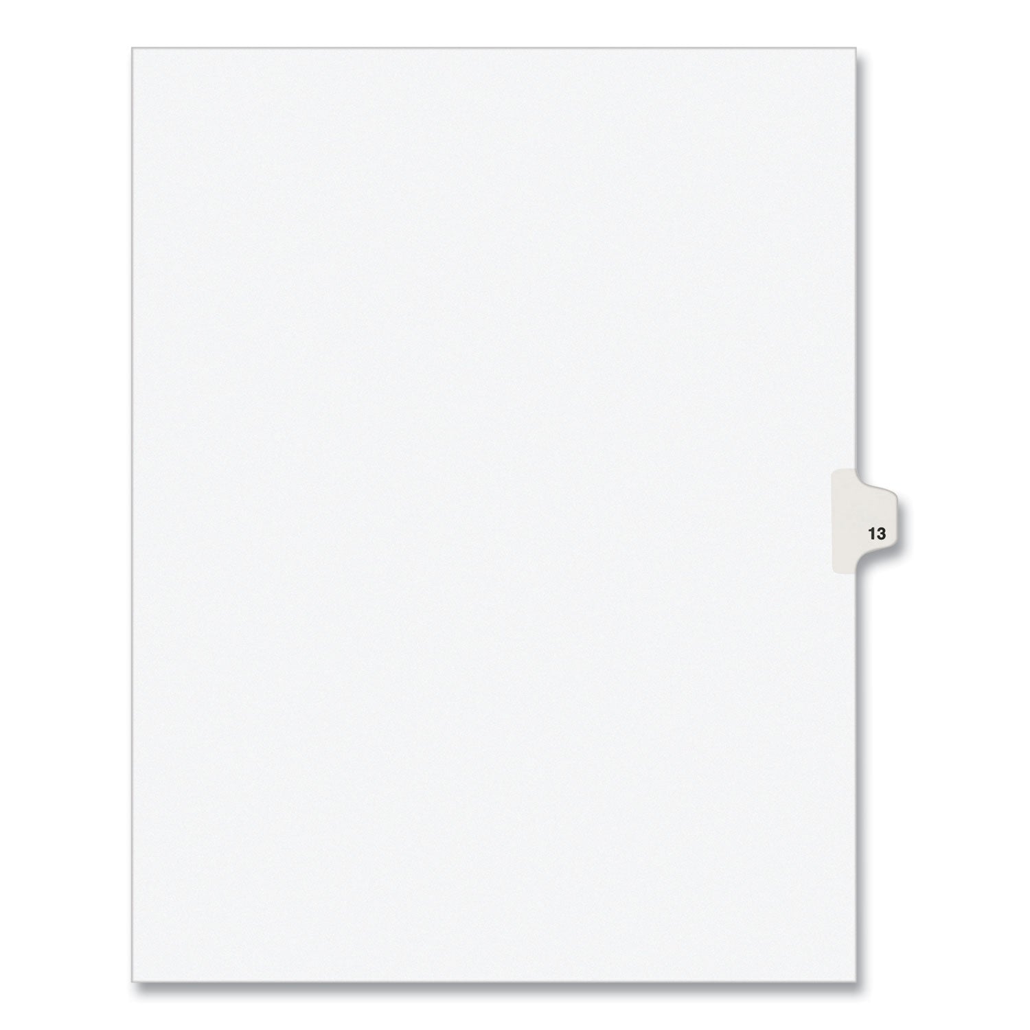 Preprinted Legal Exhibit Side Tab Index Dividers, Avery Style, 10-Tab, 13, 11 x 8.5, White, 25/Pack - 