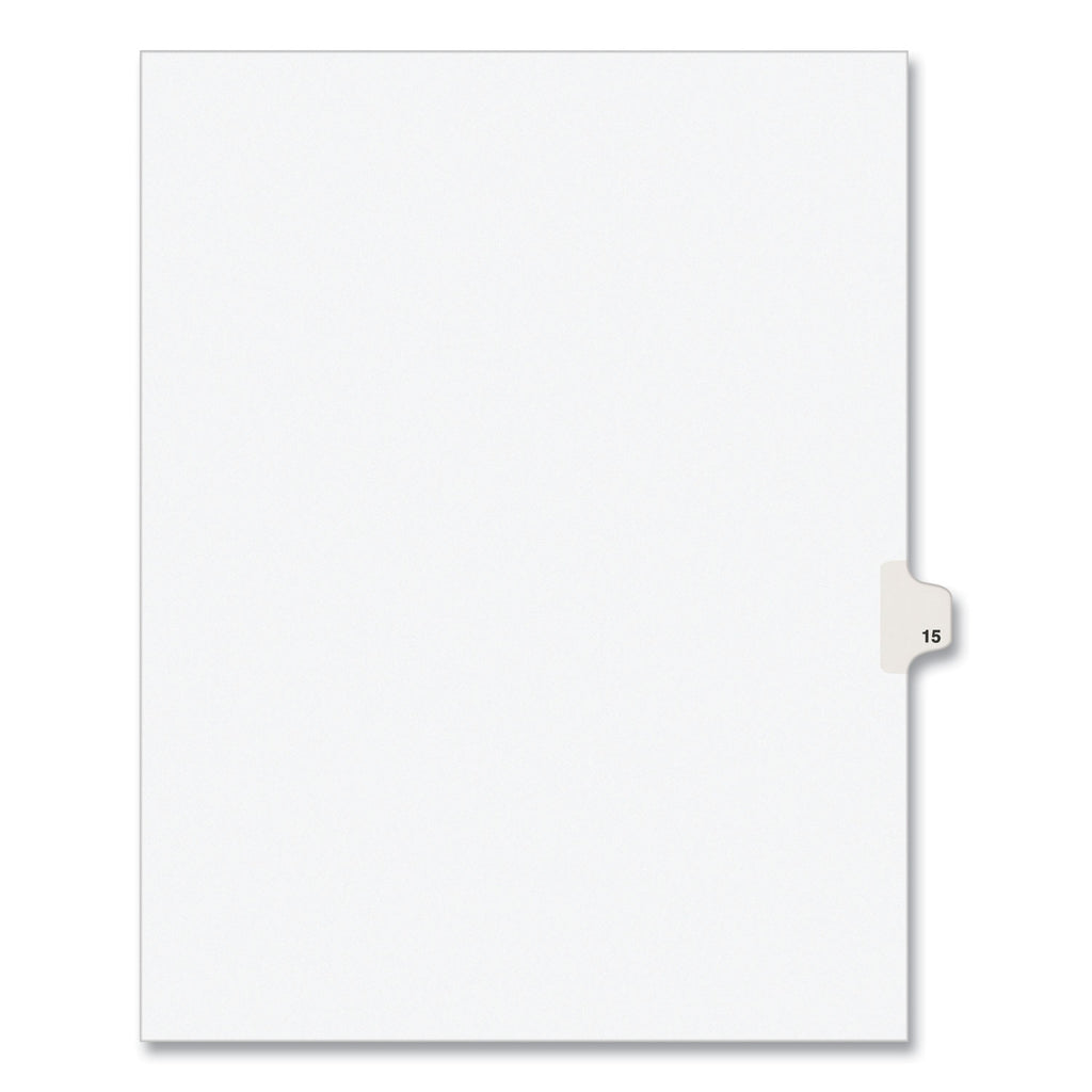Preprinted Legal Exhibit Side Tab Index Dividers, Avery Style, 10-Tab, 15, 11 x 8.5, White, 25/Pack