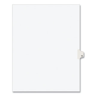 Preprinted Legal Exhibit Side Tab Index Dividers, Avery Style, 10-Tab, 15, 11 x 8.5, White, 25/Pack