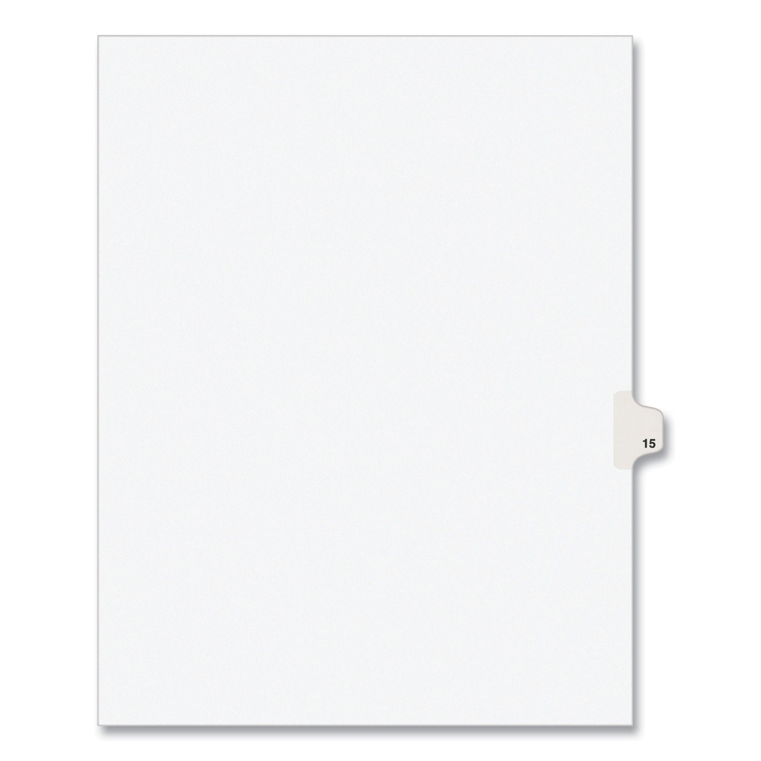 Preprinted Legal Exhibit Side Tab Index Dividers, Avery Style, 10-Tab, 15, 11 x 8.5, White, 25/Pack - 