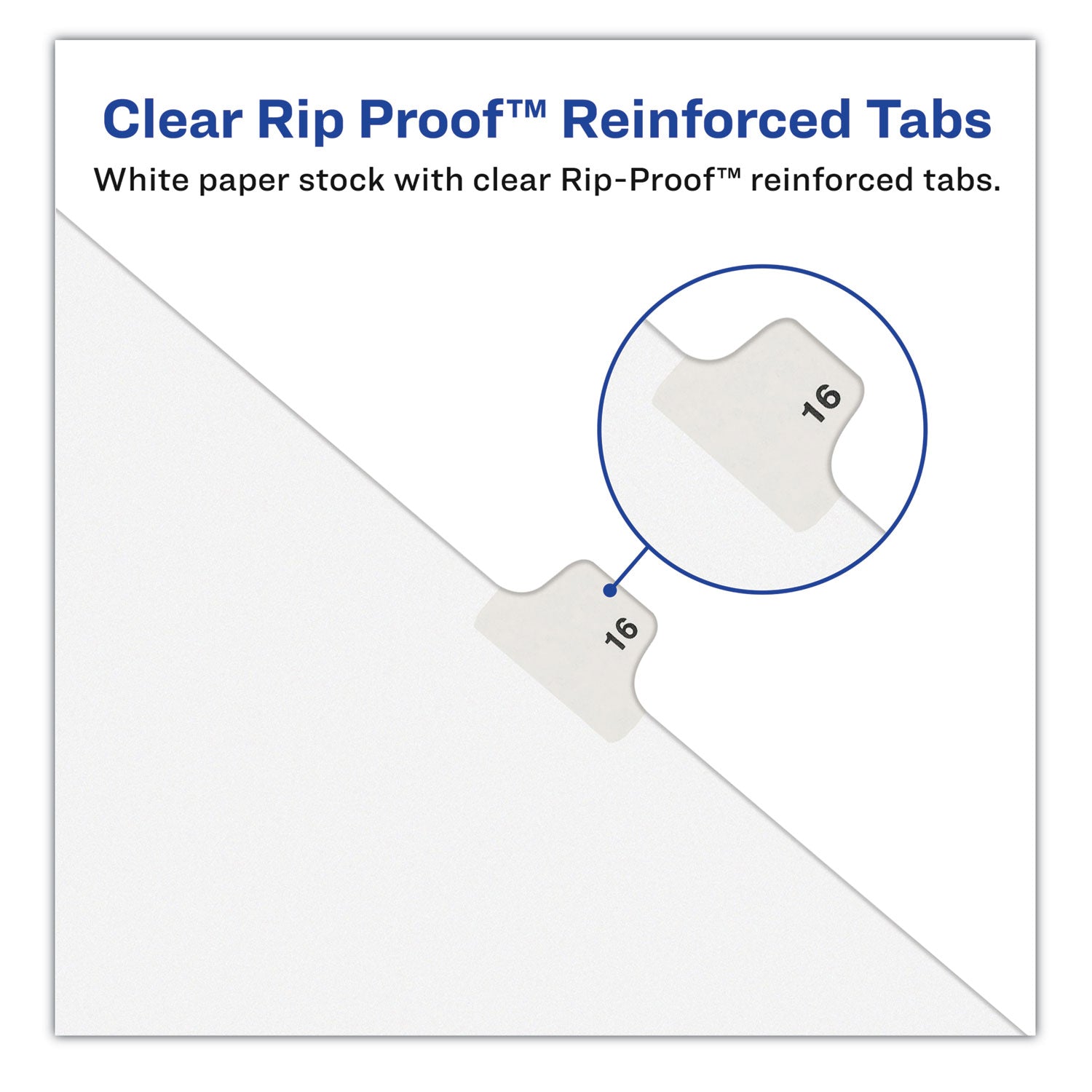 Preprinted Legal Exhibit Side Tab Index Dividers, Avery Style, 10-Tab, 16, 11 x 8.5, White, 25/Pack, (1016) - 