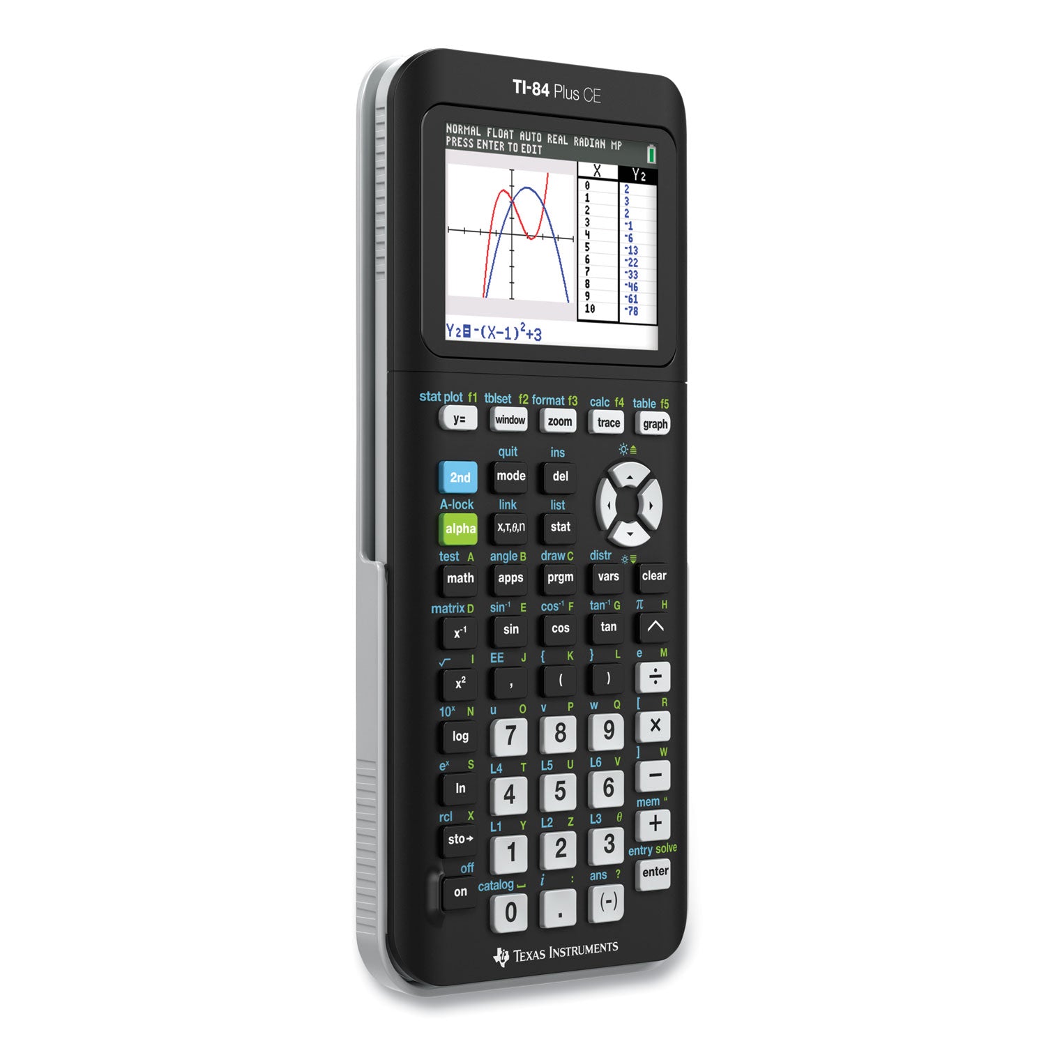 TI-84 Plus CE Programmable Color Graphing Calculator, 10-Digit LCD, Black - 