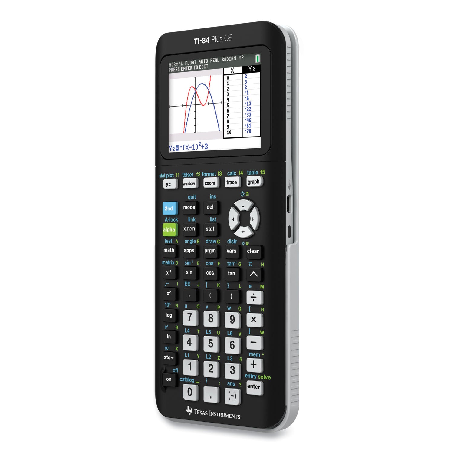 TI-84 Plus CE Programmable Color Graphing Calculator, 10-Digit LCD, Black - 