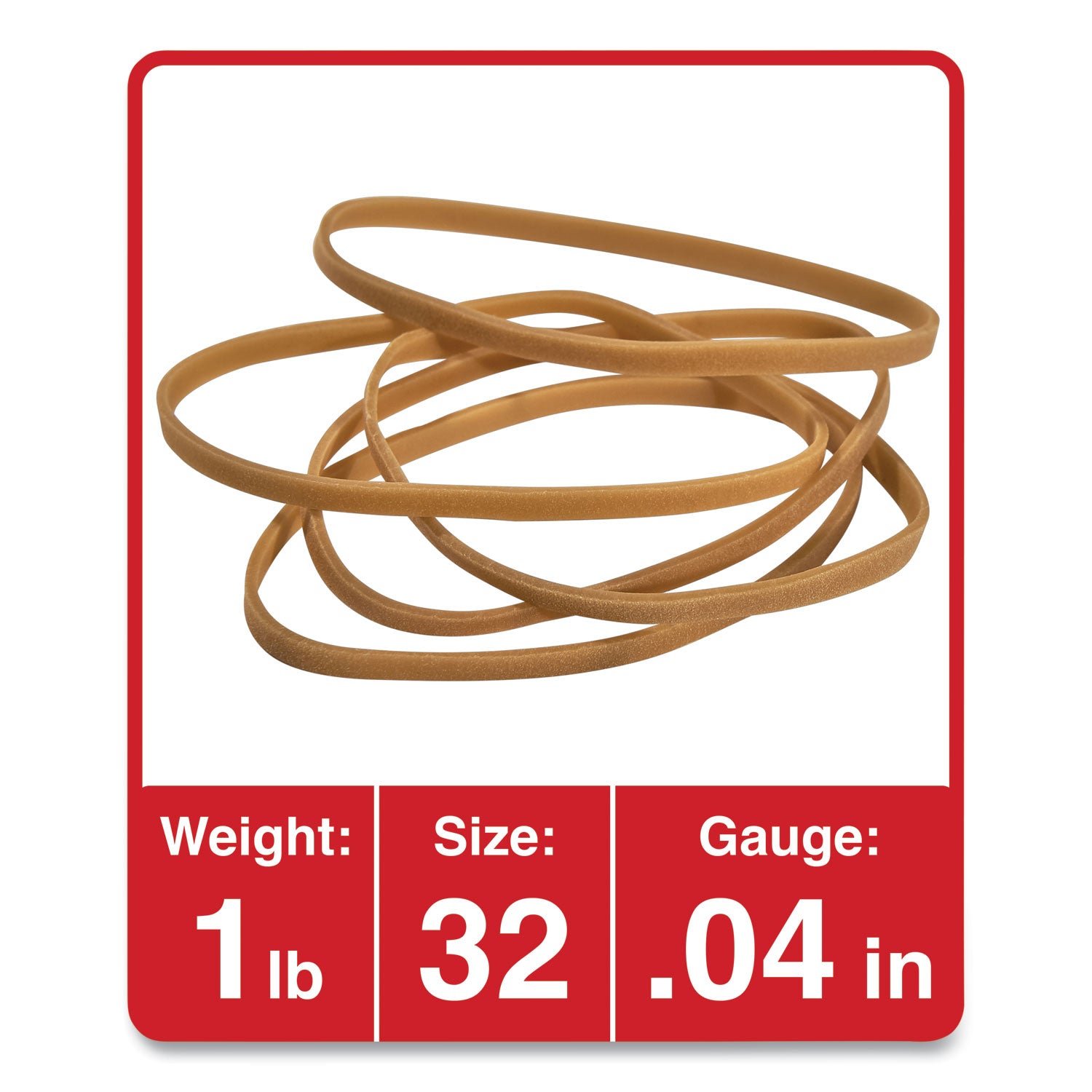 Rubber Bands, Size 32, 0.04" Gauge, Beige, 1 lb Box, 820/Pack - 