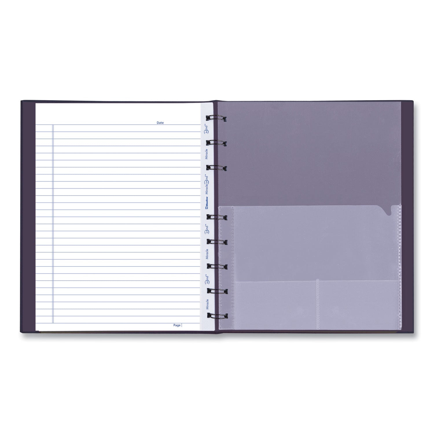 MiracleBind Notebook, 1-Subject, Medium/College Rule, Purple Cover, (75) 9.25 x 7.25 Sheets - 