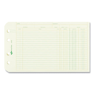 Four-Ring Binder Refill Sheets, 5 x 8.5, Green, 100/Pack - 