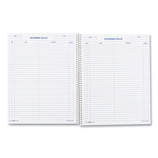 Wirebound Call Register, One-Part (No Copies), 11 x 8.5, 100 Forms Total - 