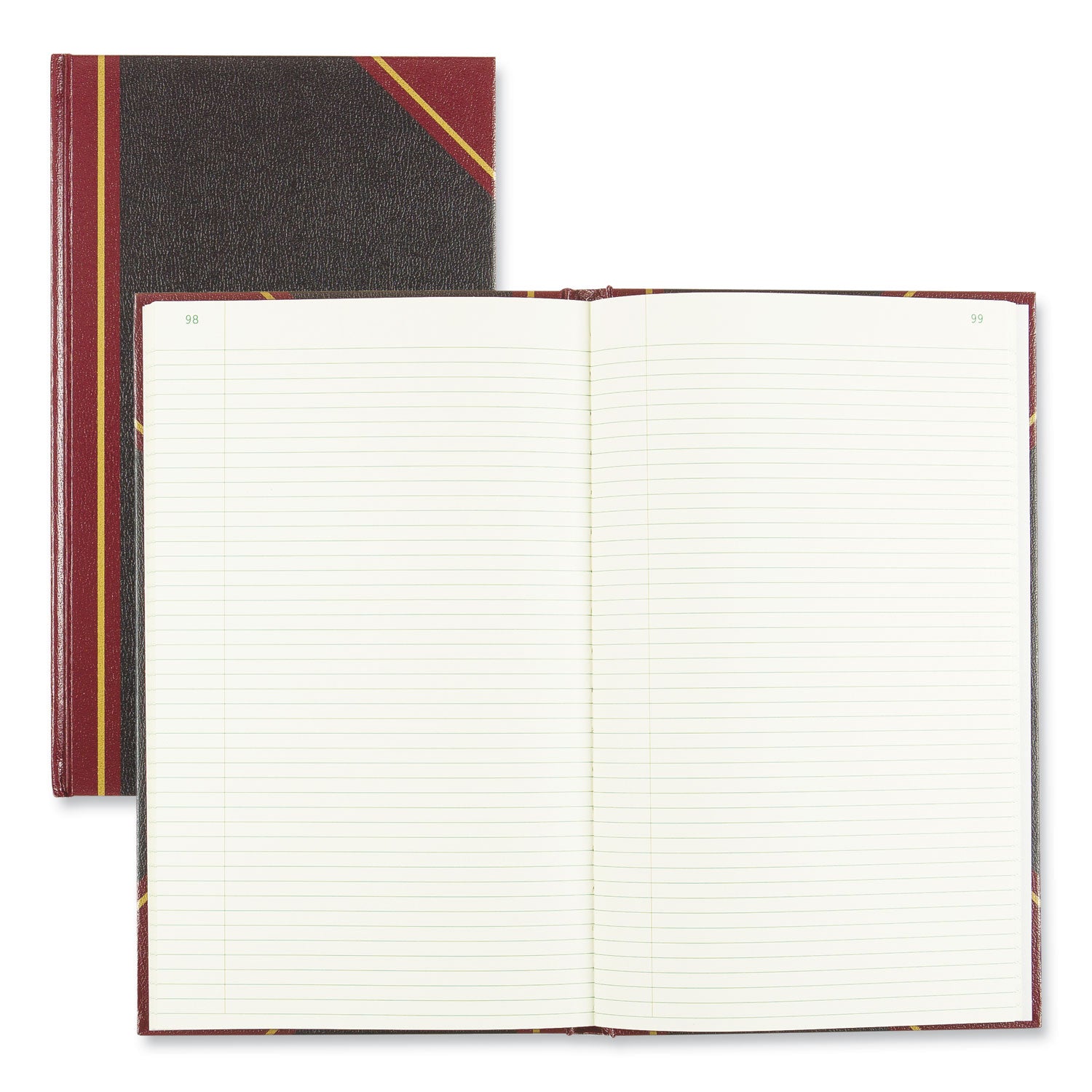 Texthide Record Book, 1-Subject, Medium/College Rule, Black/Burgundy Cover, (500) 14 x 8.5 Sheets - 
