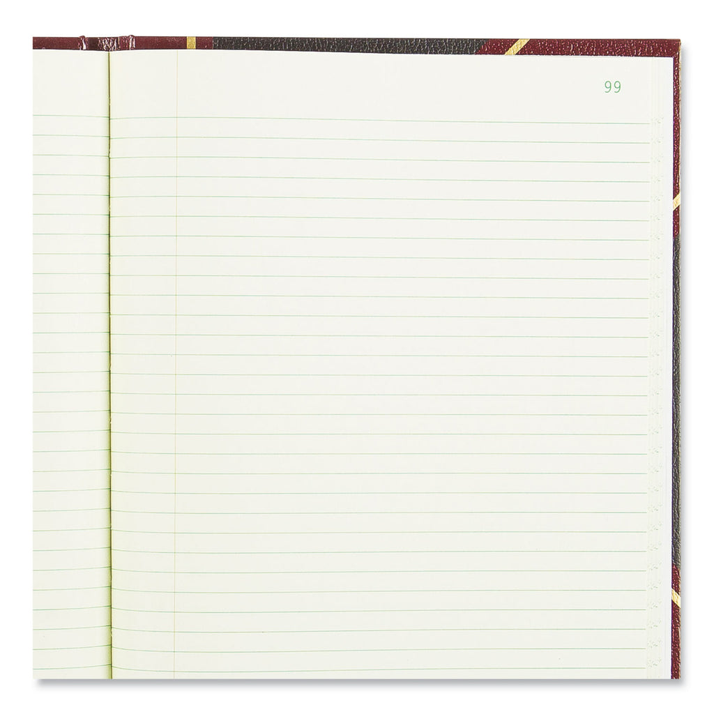 Texthide Eye-Ease Record Book, Black/Burgundy/Gold Cover, 10.38 x 8.38 Sheets, 300 Sheets/Book