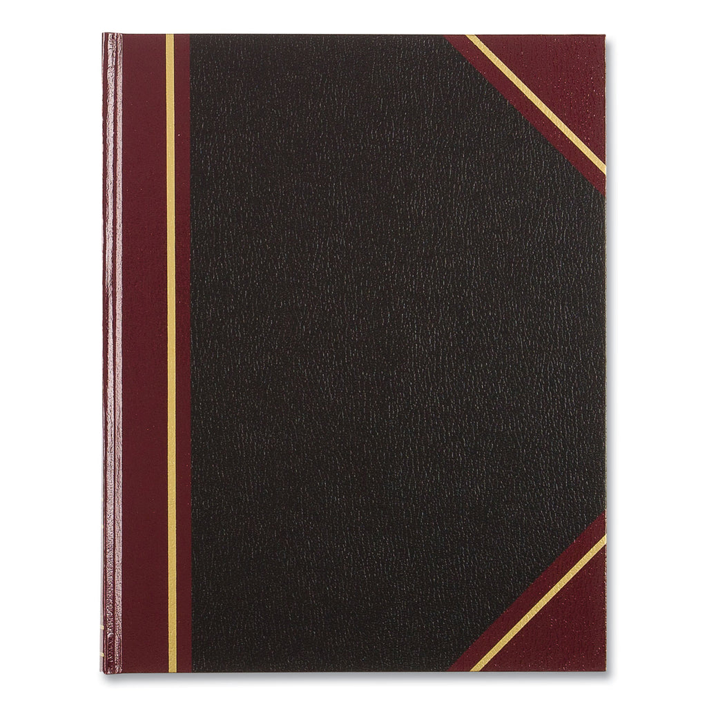 Texthide Eye-Ease Record Book, Black/Burgundy/Gold Cover, 10.38 x 8.38 Sheets, 150 Sheets/Book - 