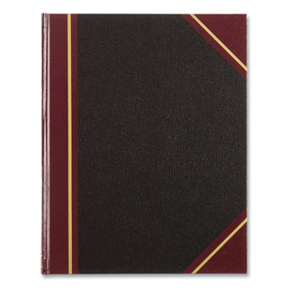 Texthide Eye-Ease Record Book, Black/Burgundy/Gold Cover, 10.38 x 8.38 Sheets, 150 Sheets/Book - 