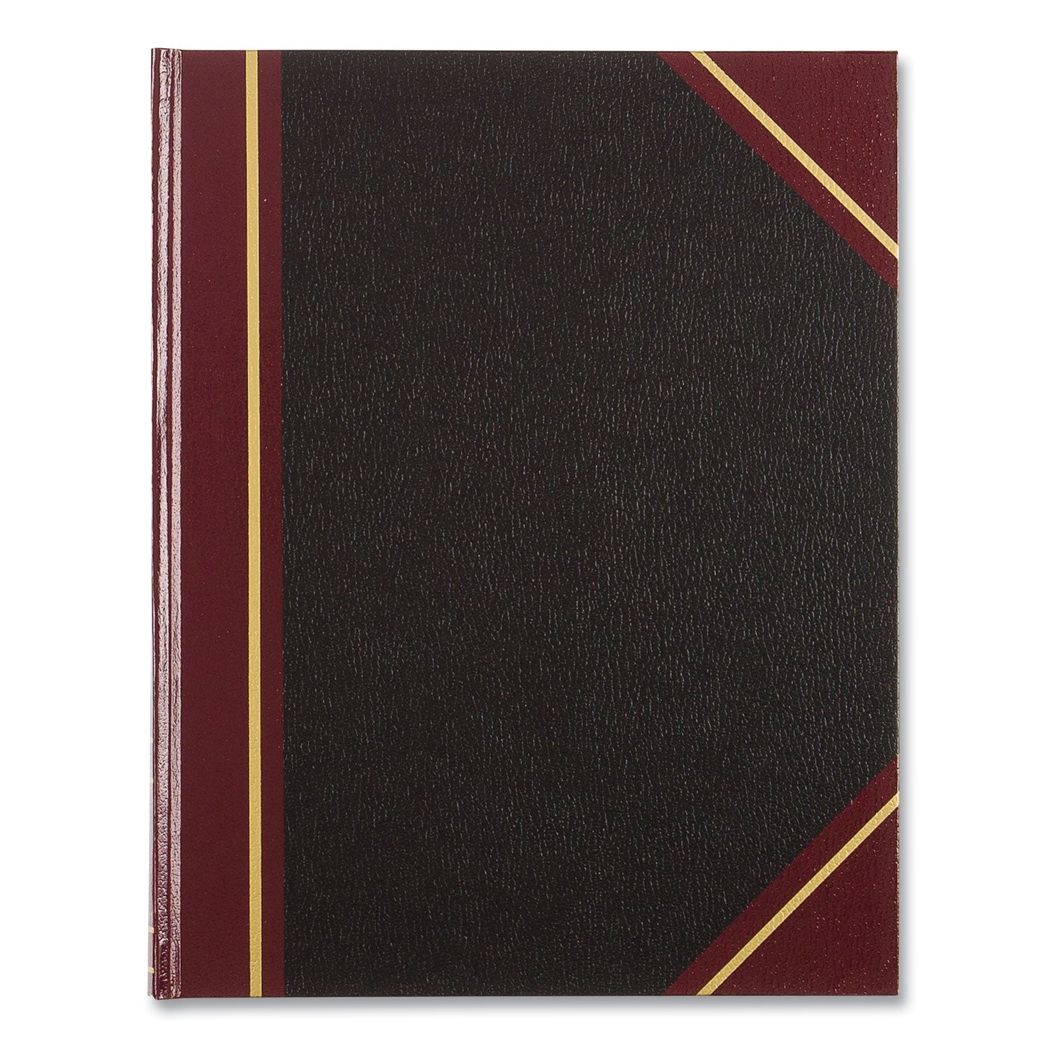 Texthide Eye-Ease Record Book, Black/Burgundy/Gold Cover, 10.38 x 8.38 Sheets, 150 Sheets/Book - 