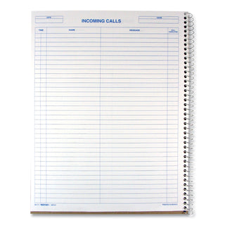 Wirebound Call Register, One-Part (No Copies), 11 x 8.5, 100 Forms Total