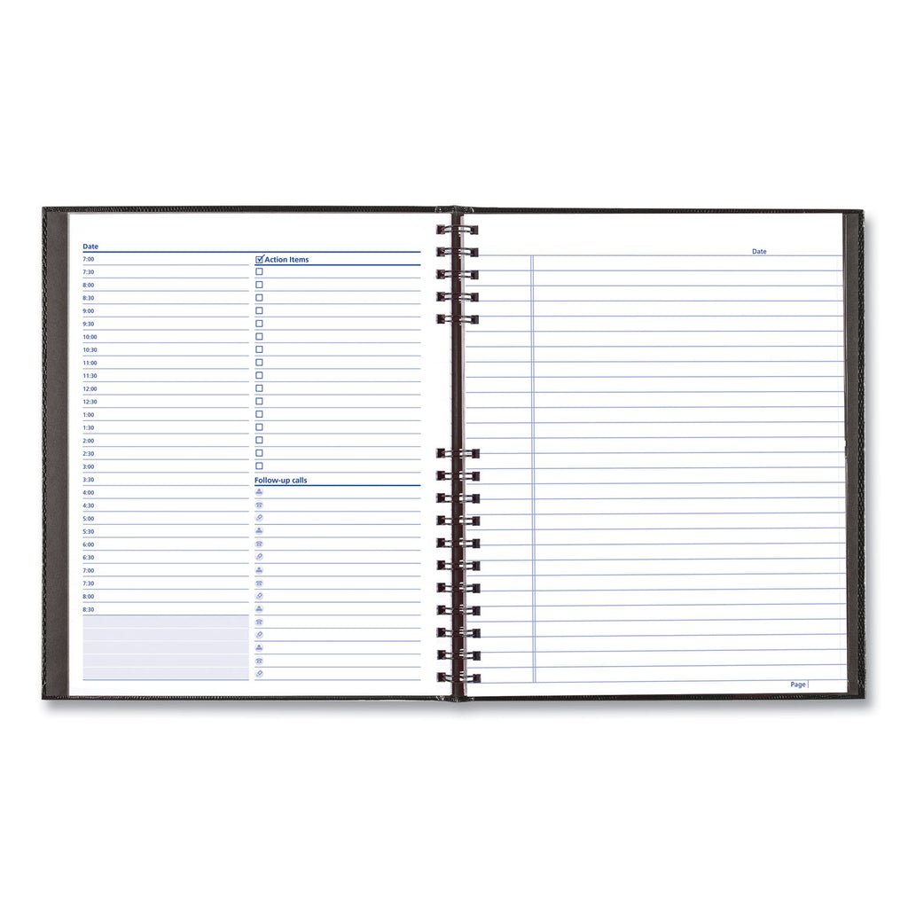 NotePro Undated Daily Planner, 10.75 x 8.5, Black Cover, Undated