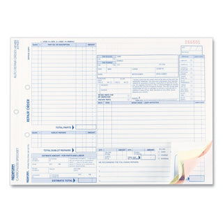 Speediset Four-Part Auto Repair Form, Four-Part Carbonless, 11 x 8.5, 50 Forms Total - 