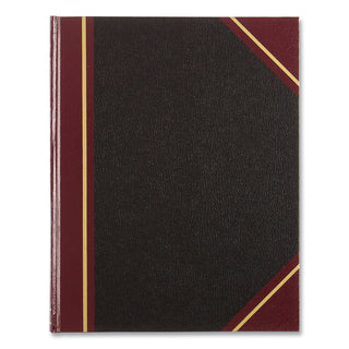 Texthide Eye-Ease Record Book, Black/Burgundy/Gold Cover, 10.38 x 8.38 Sheets, 300 Sheets/Book