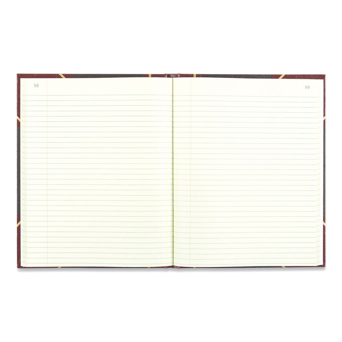 Texthide Eye-Ease Record Book, Black/Burgundy/Gold Cover, 10.38 x 8.38 Sheets, 300 Sheets/Book