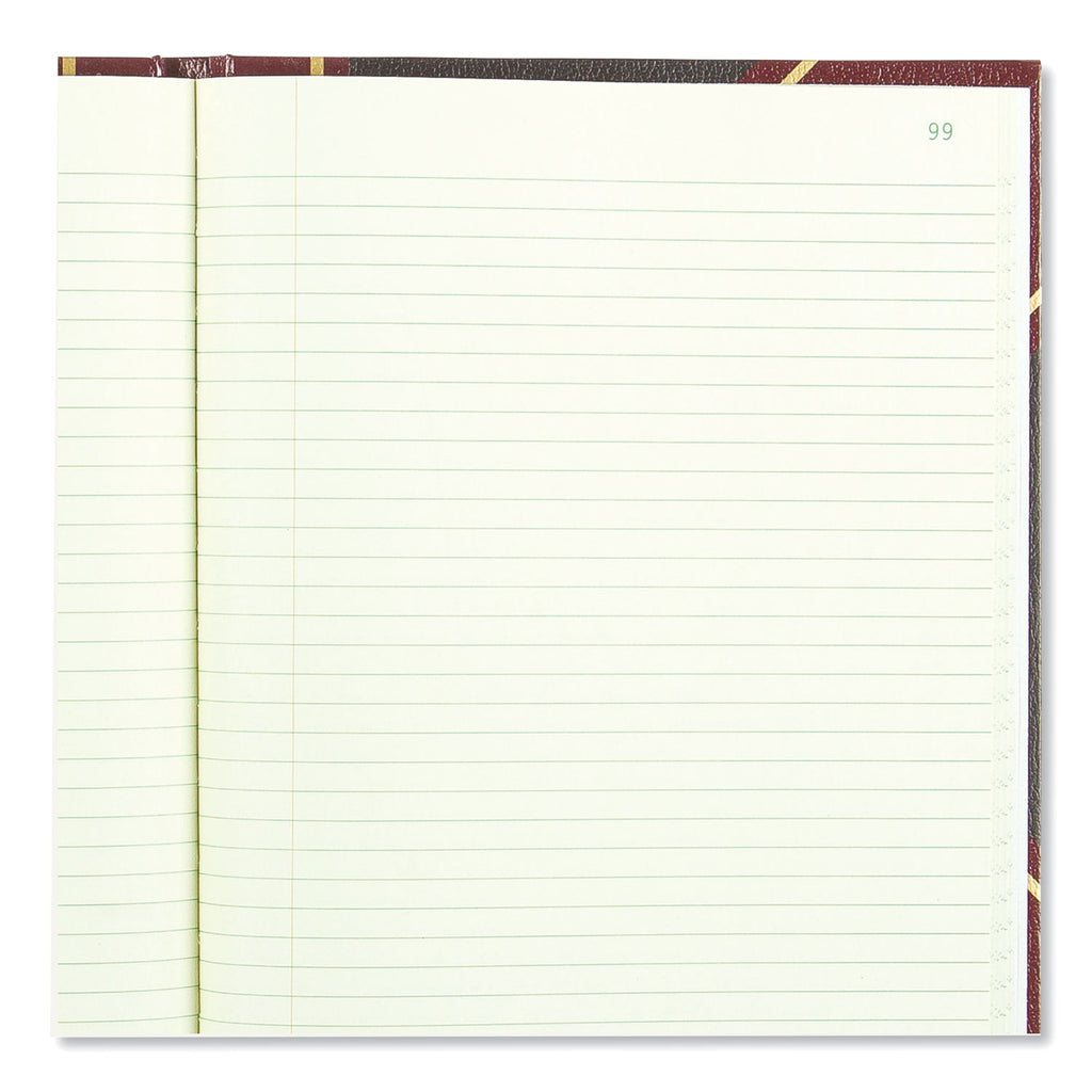 Texthide Eye-Ease Record Book, Black/Burgundy/Gold Cover, 10.38 x 8.38 Sheets, 150 Sheets/Book