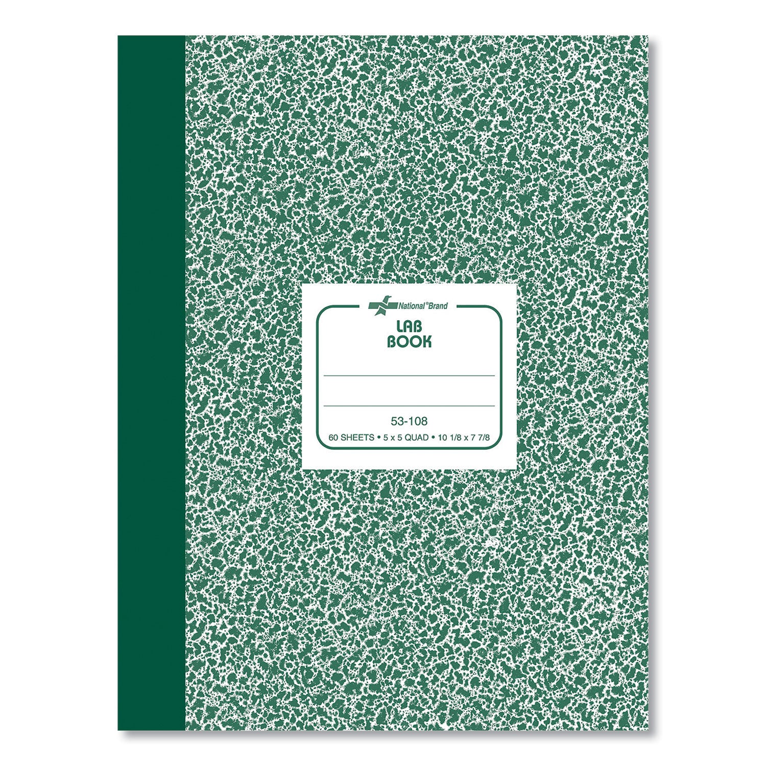 Composition Lab Notebook, Quadrille Rule, Green Cover, (60) 10.13 x 7.88 Sheets - 