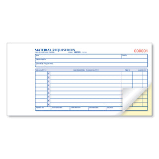 Material Requisition Book, Two-Part Carbonless, 7.88 x 4.25, 50 Forms Total - 