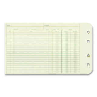 Four-Ring Binder Refill Sheets, 5 x 8.5, Green, 100/Pack - 