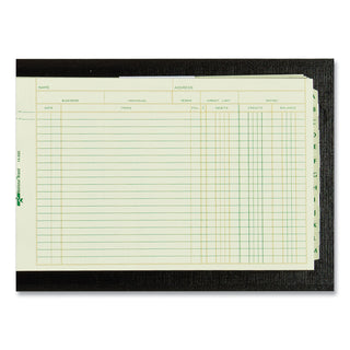Four-Ring Ledger Binder Kit with A-Z Index, Black Cover, 8.5 x 5 Debit-Credit-Balance Sheets, 100 Sheets/Book - 