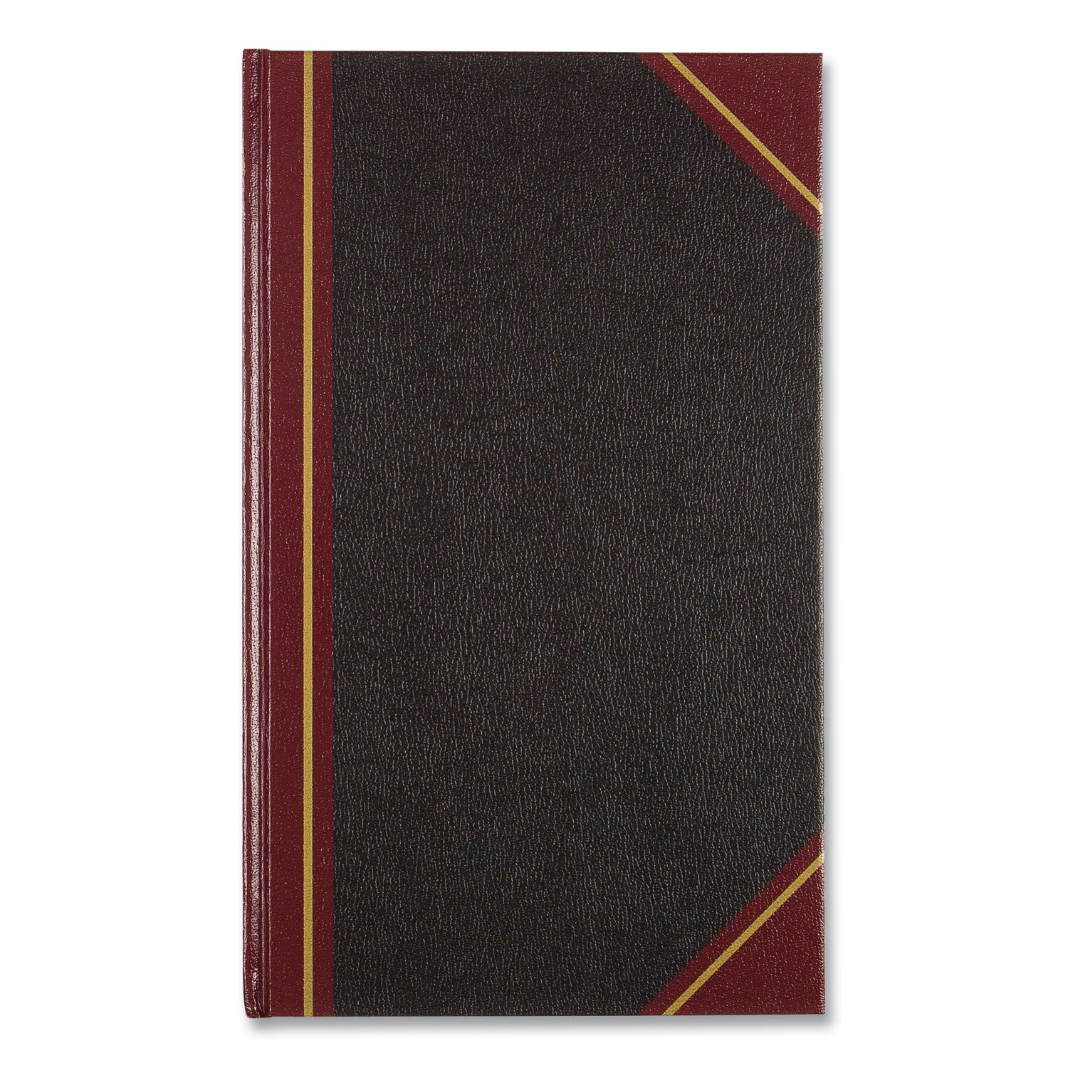 Texthide Eye-Ease Record Book, Black/Burgundy/Gold Cover, 14.25 x 8.75 Sheets, 300 Sheets/Book - 