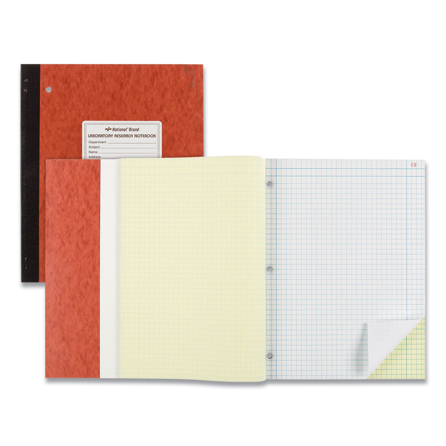 Duplicate Laboratory Notebooks, Stitched Binding, Quadrille Rule (4 sq/in), Brown Cover, (200) 11 x 9.25 Sheets