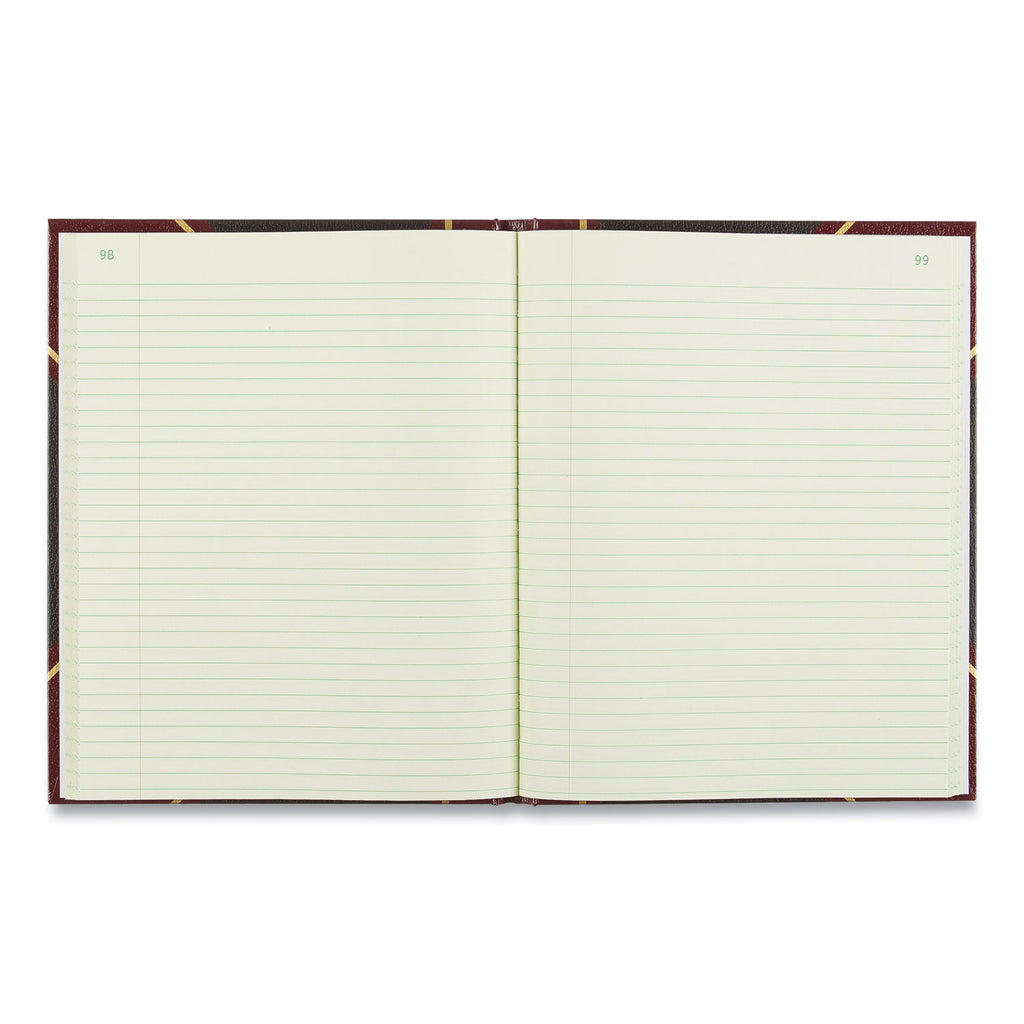 Texthide Eye-Ease Record Book, Black/Burgundy/Gold Cover, 10.38 x 8.38 Sheets, 150 Sheets/Book