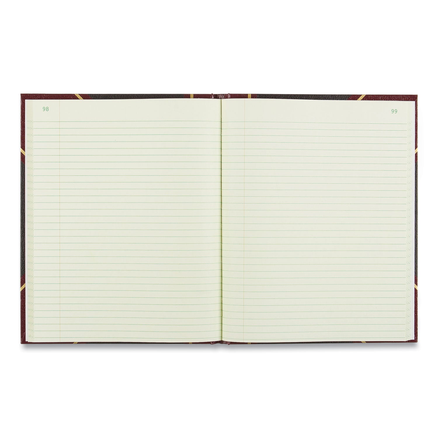 Texthide Eye-Ease Record Book, Black/Burgundy/Gold Cover, 10.38 x 8.38 Sheets, 150 Sheets/Book