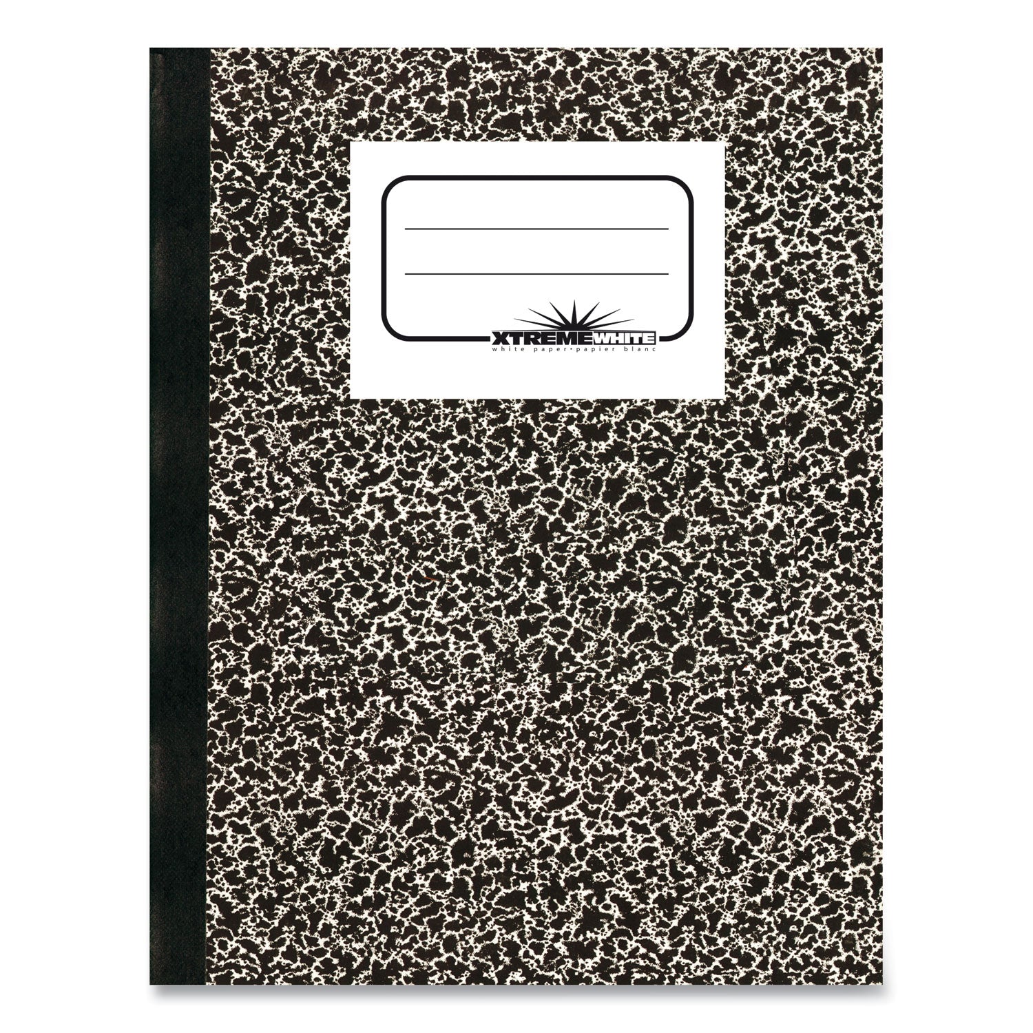 Composition Book, Medium/College Rule, Black Marble Cover, (80) 10 x 7.88 Sheets - 