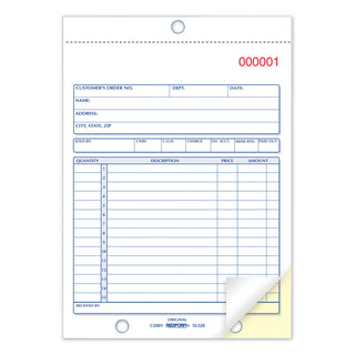Sales Book, 15 Lines, Two-Part Carbonless, 5.5 x 7.88, 50 Forms Total - 
