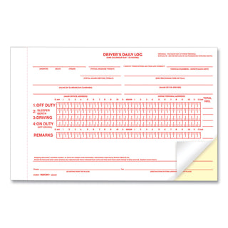 Driver's Daily Log Book with Daily Record and Hours Summary, Two-Part Carbonless, 7.88 x 5.5, 31 Forms Total - 