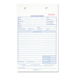 Job Work Order Book, Two-Part Carbonless, 5.5 x 8.5, 50 Forms Total - 