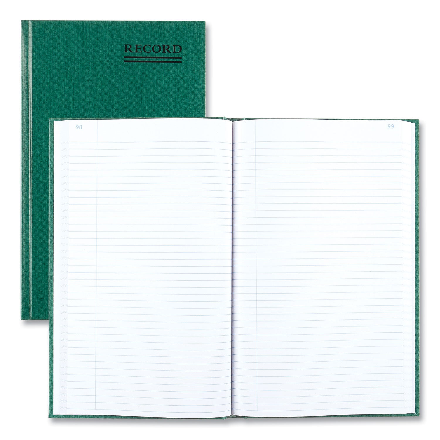 Emerald Series Account Book, Green Cover, 12.25 x 7.25 Sheets, 300 Sheets/Book - 