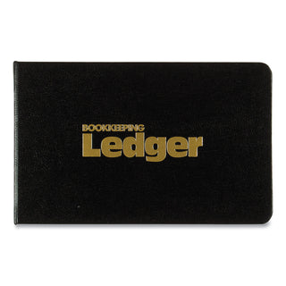 Four-Ring Ledger Binder Kit with A-Z Index, Black Cover, 8.5 x 5 Debit-Credit-Balance Sheets, 100 Sheets/Book - 