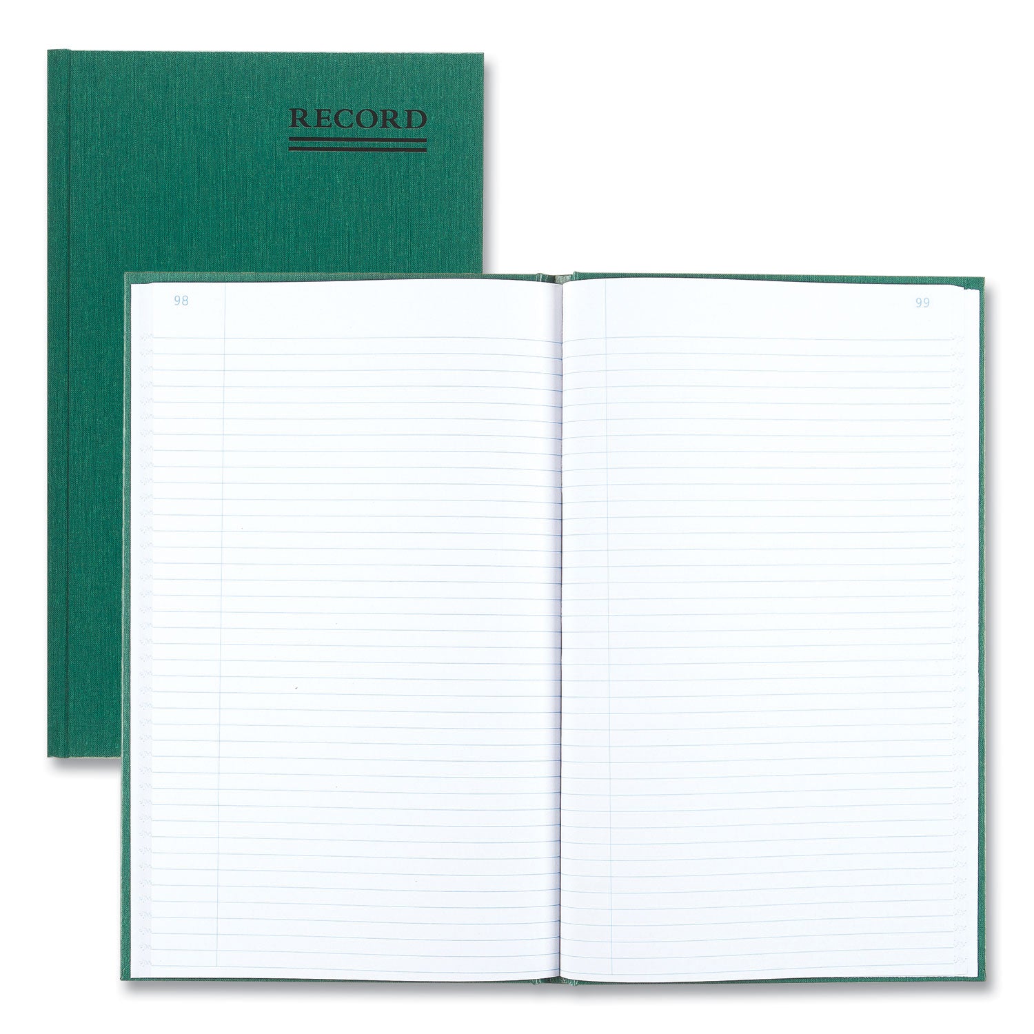 Emerald Series Account Book, Green Cover, 12.25 x 7.25 Sheets, 150 Sheets/Book - 