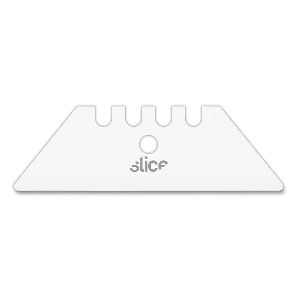 Slice Replacement Ceramic Utility Blades - 2.40" Length - Non-conductive, Non-magnetic, Rust Resistant, Reversible, Non-sparking - Zirconium Oxide - 2 / Pack - White